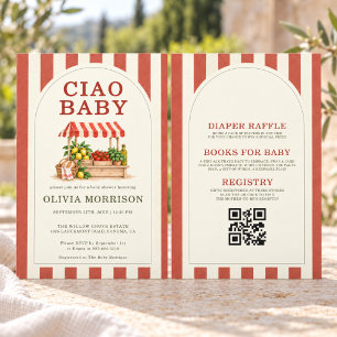 Convites Chá de Bebê Ciao Baby Mercado Italiano Tudo em Um