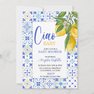 Convites Chá de Bebê Ciao Costa Amalfi Limão