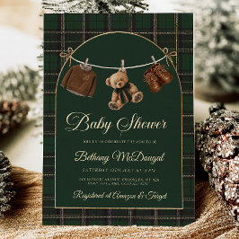 Convites Chá de Bebê Clássico do Ursinho de Pelúcia Polo