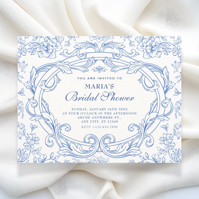 Convites Chá de bebê clássico floral vintage (Criador carregado)