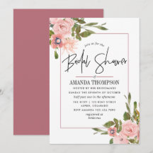 Chá de Bebê com Aquarela Rosa e Dourado