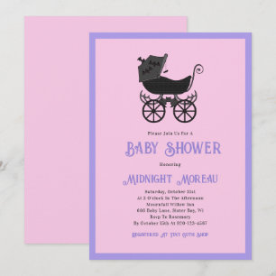 Convites Chá de Bebê com Carrinho de Pastel Goth
