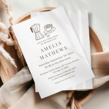 Chá de Bebê com Tema de Café Minimalista