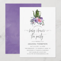 Chá de Bebê com Tema Floral Violeta e Rosa