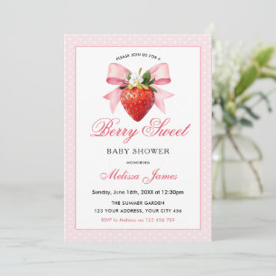 Convites Chá de Bebê Coquette Berry Sweet Baby Shower