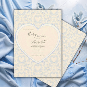 Convites Chá de Bebê Coração Caprichoso Floral Amarelo