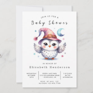 Convites Chá de Bebê Coruja Personalizado Pastel