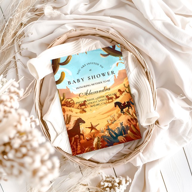 Convites Chá de Bebê Country Boho Western (Criador carregado)