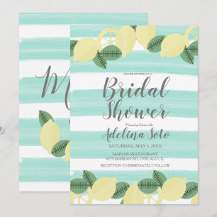 Convites Chá de Bebê Country Lemon Boho Aquarela Listra