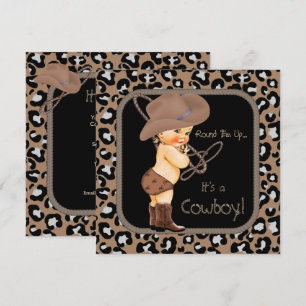 Convites Chá de Bebê Country Western Cowboy
