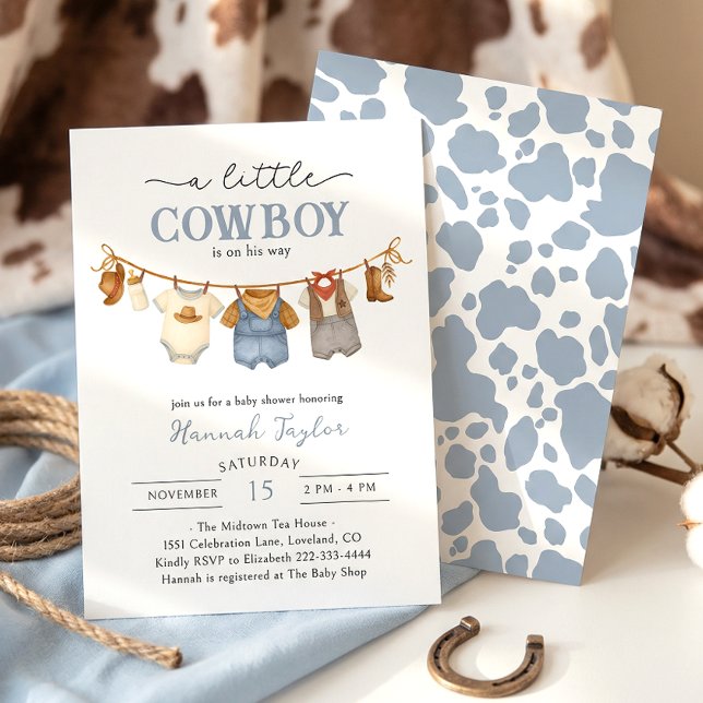 Convites Chá de Bebê Cowboy Western (Criador carregado)