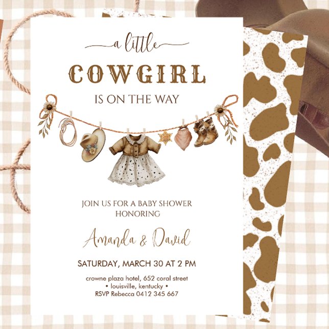 Convites Chá de Bebê Cowgirl (Criador carregado)