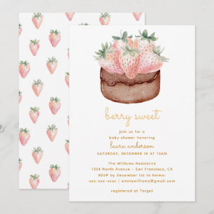 Convites Chá de Bebê Cupcake Morango Doce Morango