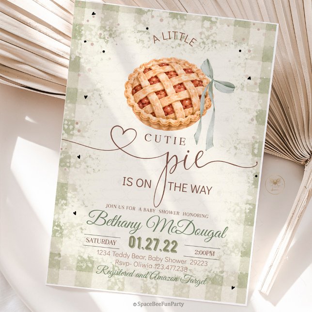 Convites Chá de Bebê Cutie Pie Outono Dia de Ação de Graças (cutie pie baby, baby shower invite, fall baby shower, autumn baby shower, thanksgiving baby, pumpkin)