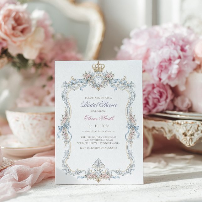 Convites Chá de Bebê da Elegante Marie Antoinette (Criador carregado)