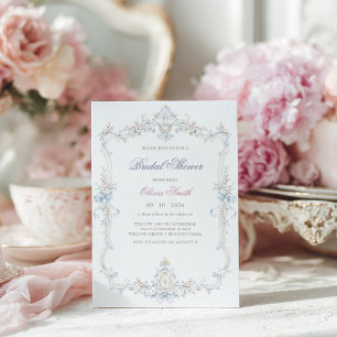 Convites Chá de Bebê da Elegante Marie Antoinette