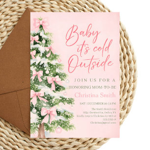 Convites Chá de Bebê da Garota do Arco Único no Inverno