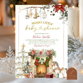 Convites Chá de Bebê da Lareira de Natal