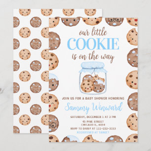 Convites Chá de Bebê da Nossa Pequena Cookie Blue