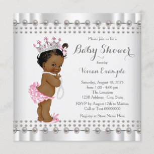 Convites Chá de Bebê da Princesa Afro-Americana Pearl