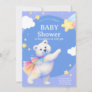 Convites Chá de Bebê da Ursa Polar Dançarina Zarah