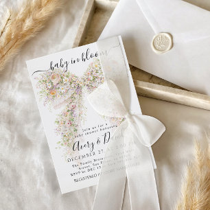 Convites Chá de bebê de arco de flores silvestres na primav