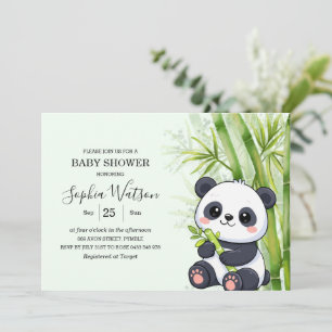 Convites Chá de Bebê de Bambu de Urso Panda