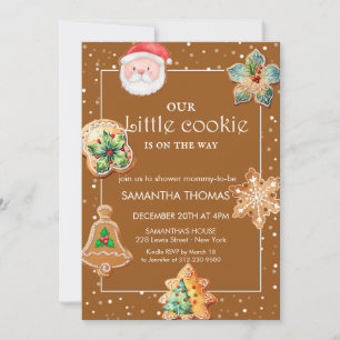 Convites Chá de Bebê de Biscoito de Natal