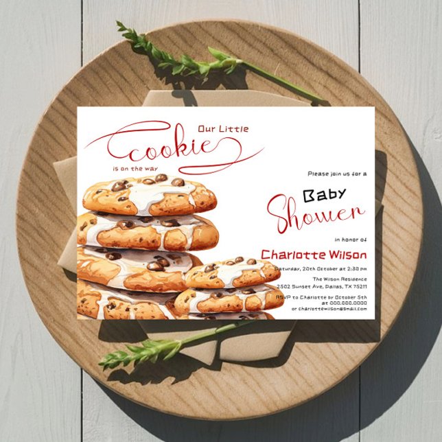 Convites Chá de Bebê de Biscoito Fofo (Criador carregado)