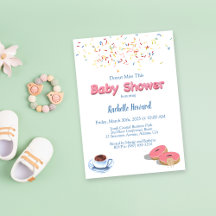 Chá de Bebê de Café e Donut com Confeitos