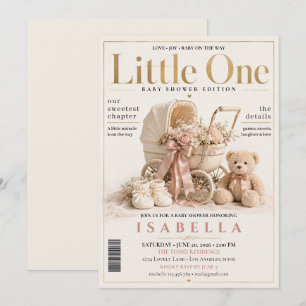 Convites Chá de Bebê de Capa de Revista Elegante