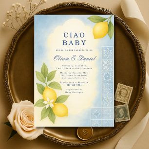 Convites Chá de Bebê de Casais Italianos Ciao Baby