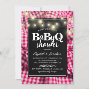 Convites Chá de Bebê de Casal BBQ   Barbecue BaByQ