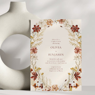 Convites Chá de Bebê de Casal com Jardim Floral em Aquarela