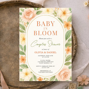 Convites Chá de Bebê de Casal Floral Baby in Bloom