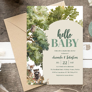 Convites Chá de Bebê de Casal Floresta Aquarela