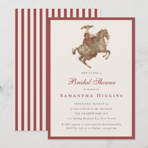 Convites Chá de Bebê de Casamento Renascença Vintage Cavalo