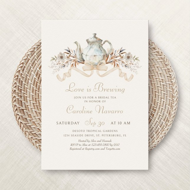 Convites Chá de Bebê de Chávena de Outono (Criador carregado)