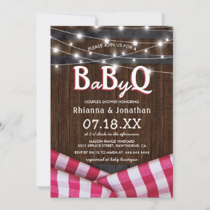 Convites Chá de Bebê de Churrasco para Casais   Rustic BaBy