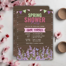 Chá de Bebê de Chuva de Primavera com Lavanda Rúst