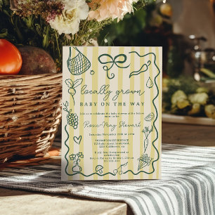 Convites Chá de Bebê de Citrinos Cultivados Localmente no M