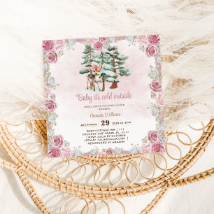 Convites Chá De Bebê De Deer Floral Cute
