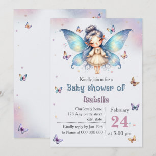 Convites Chá de bebê de fadazinha adorável