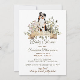 Convites Chá de Bebê de Filhote de Australian Shepherd