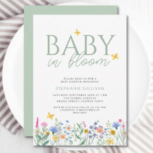 Convites Chá de Bebê de Flores Silvestres Baby in Bloom