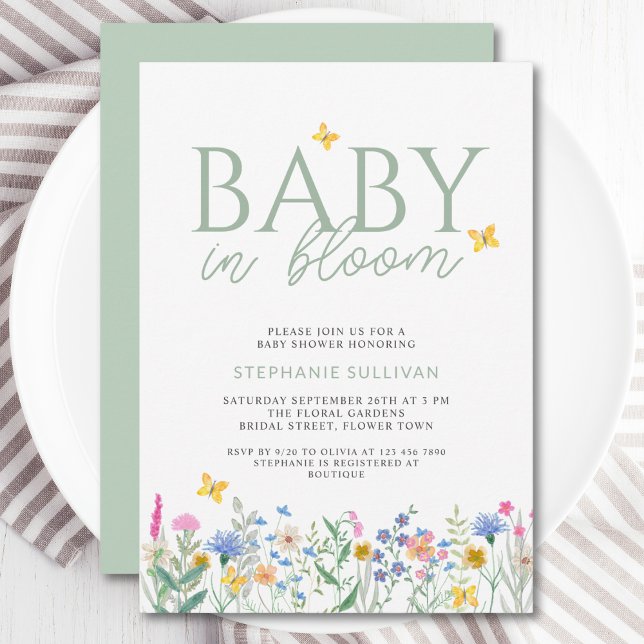 Convites Chá de Bebê de Flores Silvestres Baby in Bloom (Criador carregado)