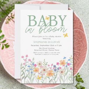 Convites Chá de Bebê de Flores Silvestres Baby in Bloom