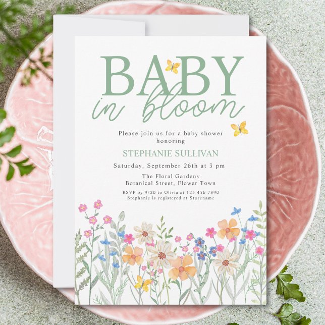 Convites Chá de Bebê de Flores Silvestres Baby in Bloom (Criador carregado)