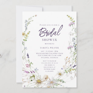 Convites Chá de Bebê de Flores Silvestres Botânicas Elegant