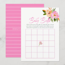 Chá de bebê de flores silvestres em aquarela rosa 